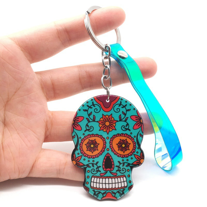 Wholesale Day of the Dead Skull Mexican Calavera Acrylic Keychain